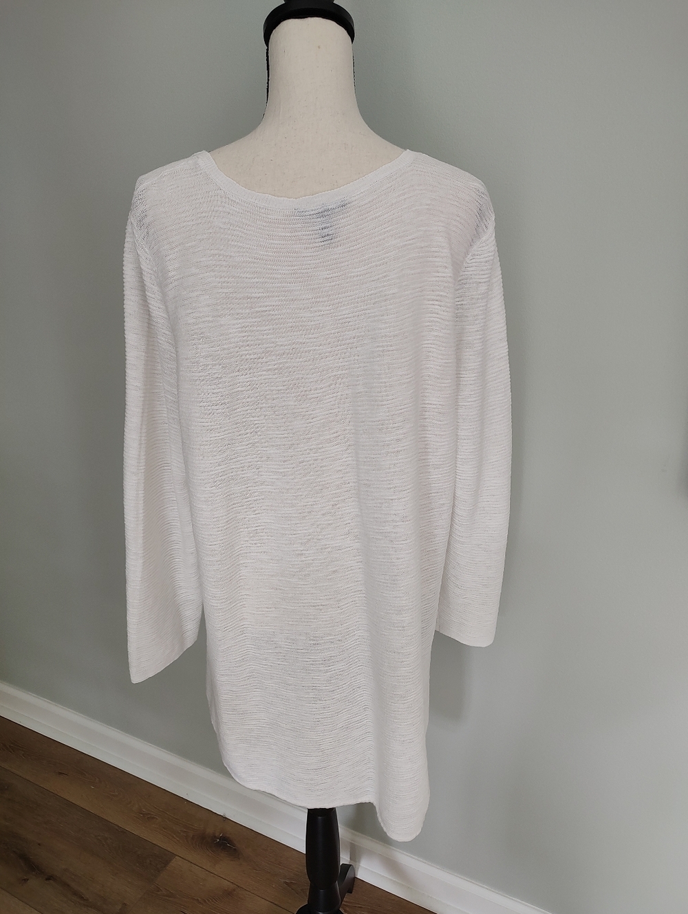 Eileen Fisher Organic Cotton And Linen V-Neck Tunic Top Lightweight Weave XL - Picture 5 of 8